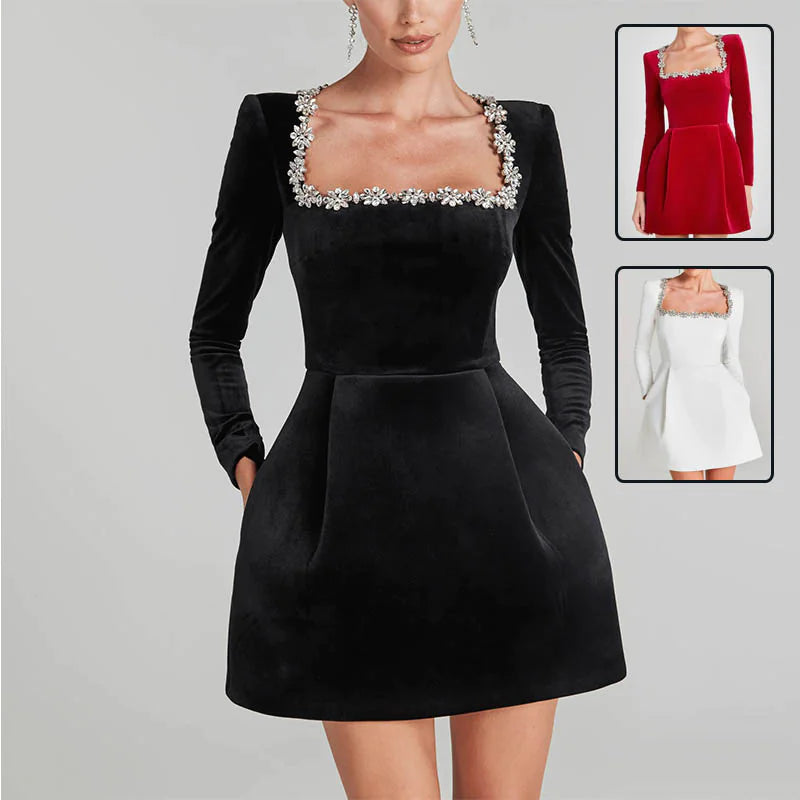 Robe fleurie en strass