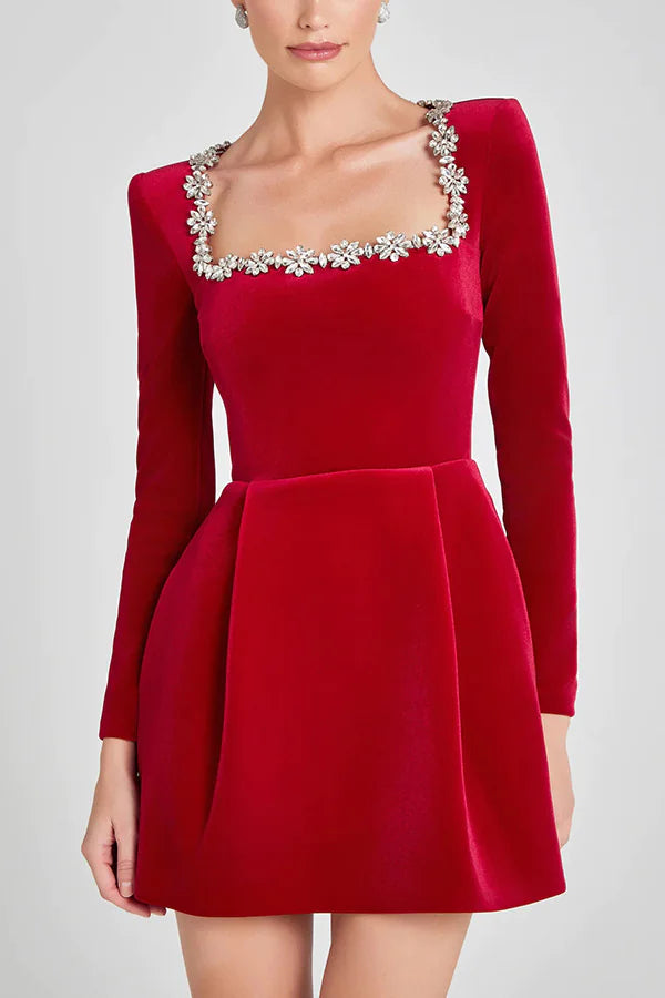 Robe fleurie en strass