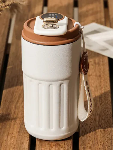 Bouteille Thermique Numérique Intelligente Tasse à Café Portable Bouteille d'Eau en Acier Inoxydable Tasse Isotherme pour Voiture Bouteilles Isothermes Gardant au Froid 450 ml